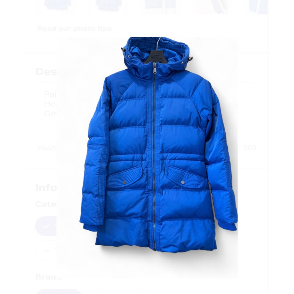 Pajar Canada Women's Blue Corrie Jacket Hooded Front Zip Snap Button Size M Down